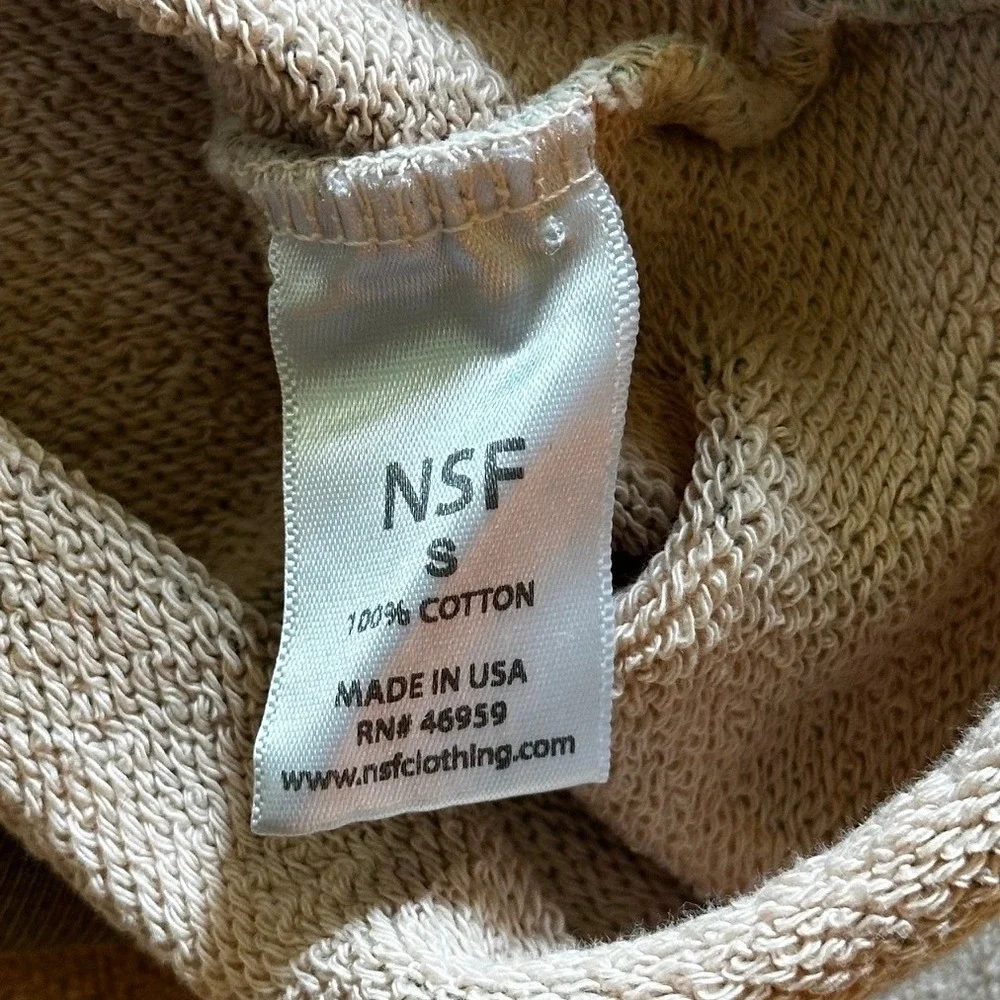 NSF Green Camouflage Distressed Cropped Hoodie Women's Small